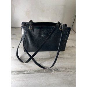 Jr USA Julius Resnick woman’s black leather long handled satchel purse vintage